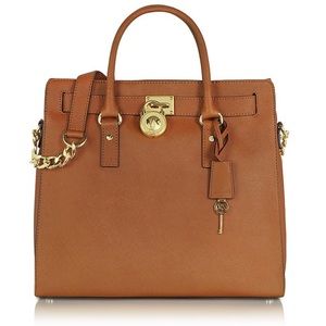 Tan Michael Kors Hamilton Saffiano Tote